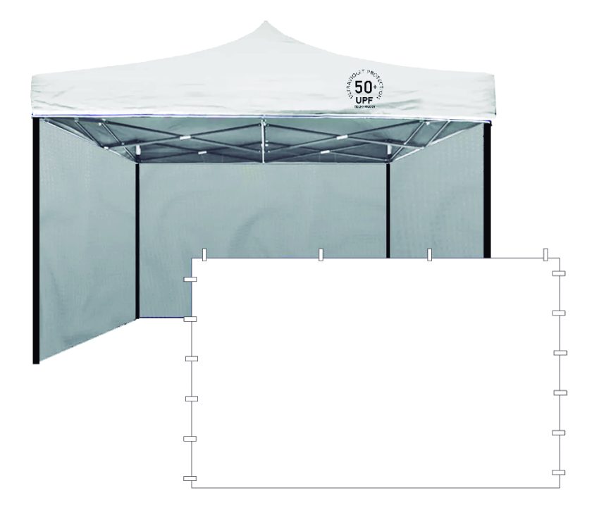 GAZEBO 3X3 REFORZADO + 3 PAREDES BL